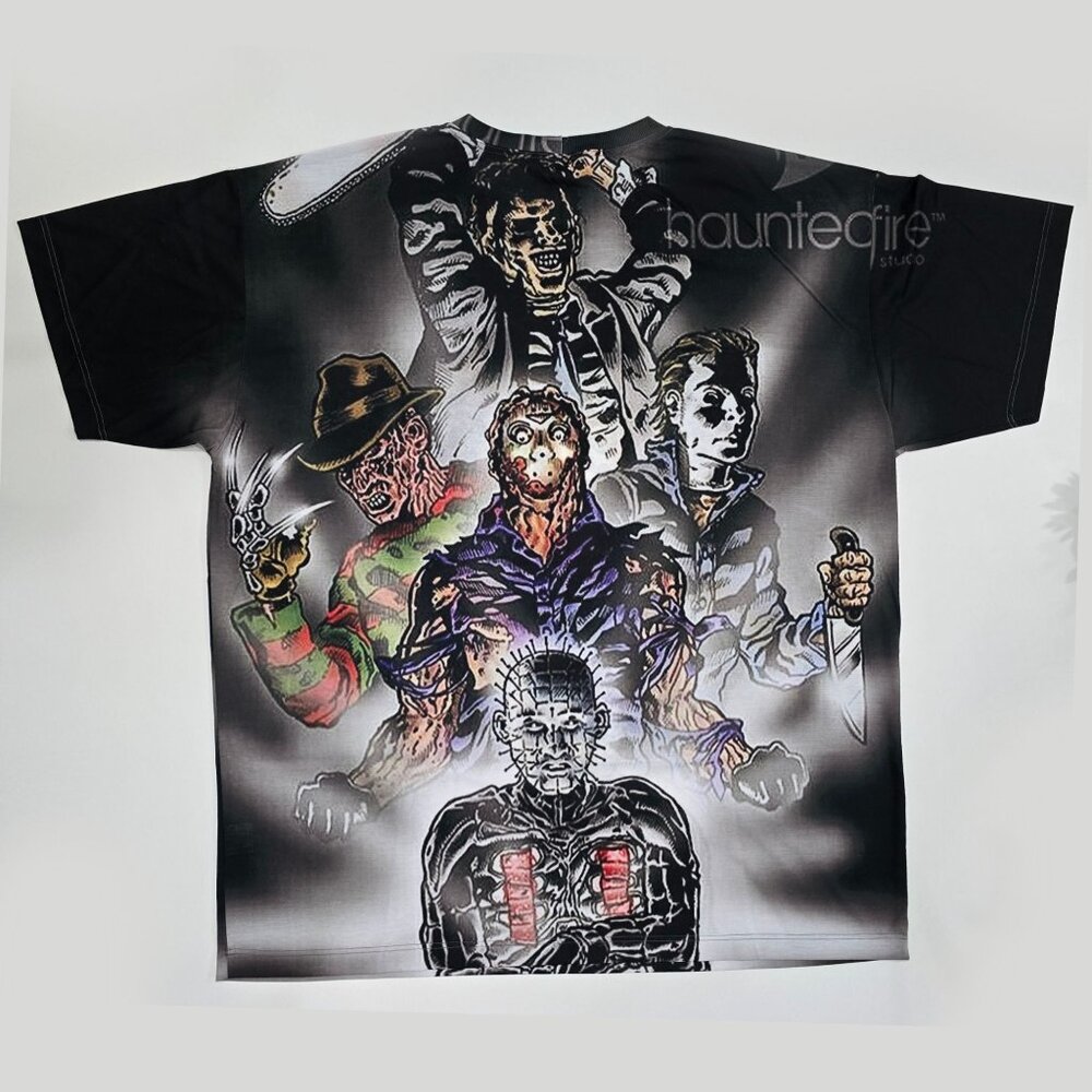 RageOn ✦ Horror Movie Icons Oversized Tee ✦ Black Double-Sided Print 5X NWT - Picture 3 of 11